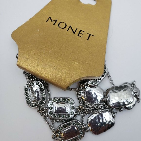 Monet  Silvertone with Clear Rhinestone Necklace - Picture 4 of 4